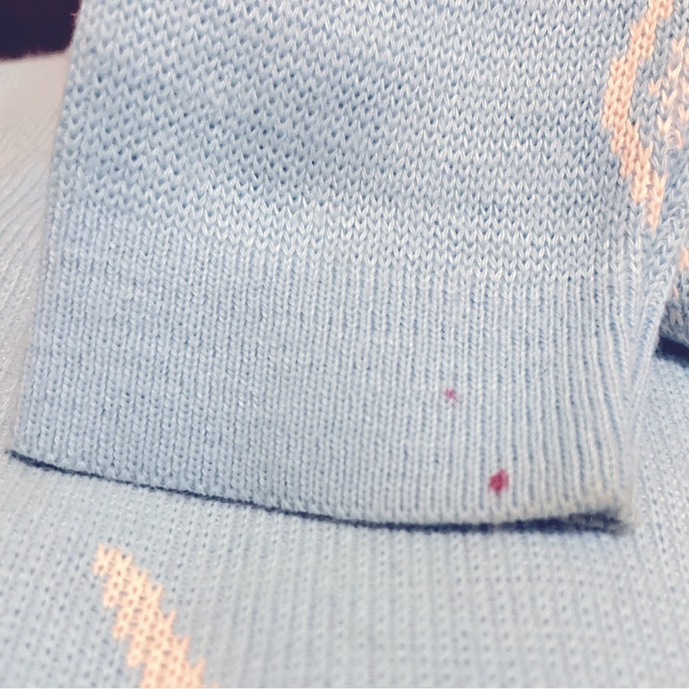 VTG 60’s 70’s Tennis Racquet Print V-Neck Sweater - Picture 4 of 4